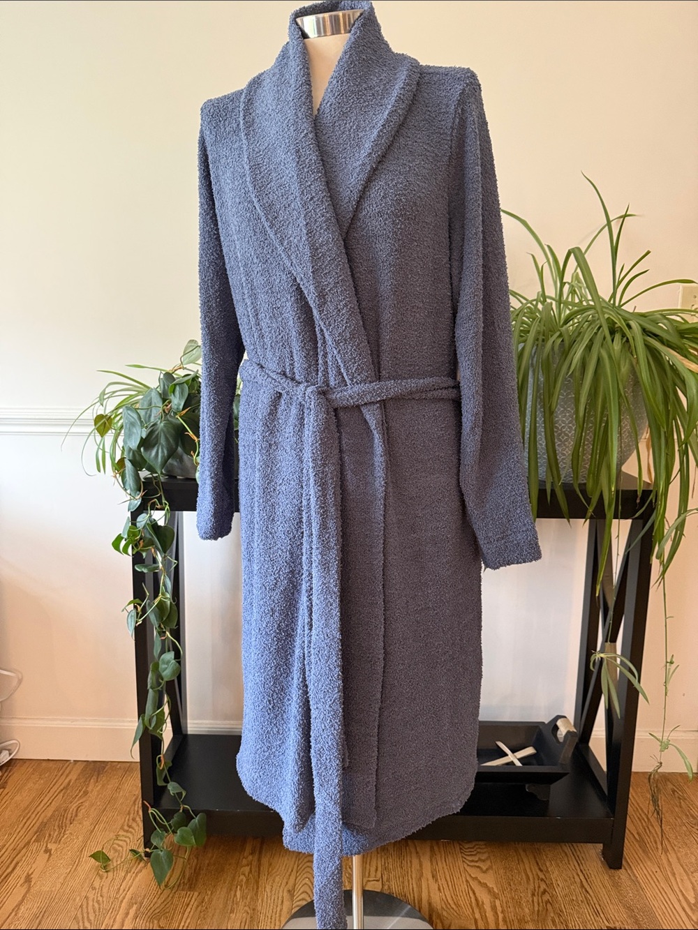 Tommy John Cozy Nightshadow Blue Plush Robe -  Shawl Collar